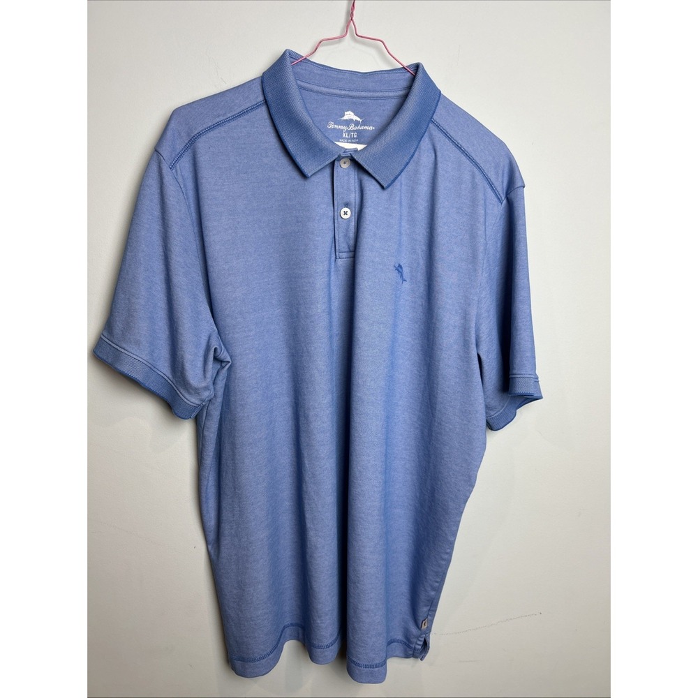 Tommy Bahama Blue Polo Shirt Short‎ Sleeve Coastal Sailing X-Large
